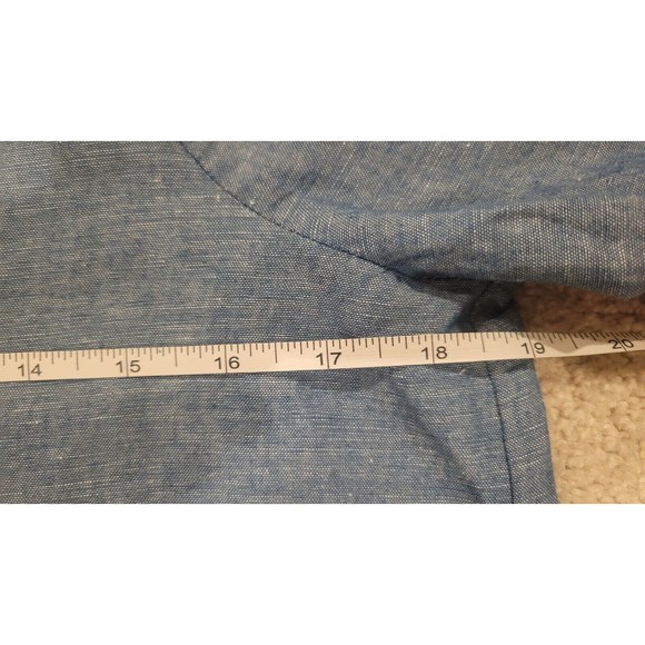 Free People Show Me Some Shoulder Linen Chambray Top Women’s XS Blue. Oversized - Picture 8 of 10